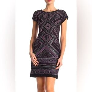 Vince Camuto Black & Purple Glitter Cocktail Dress. Size 12. Like new condition